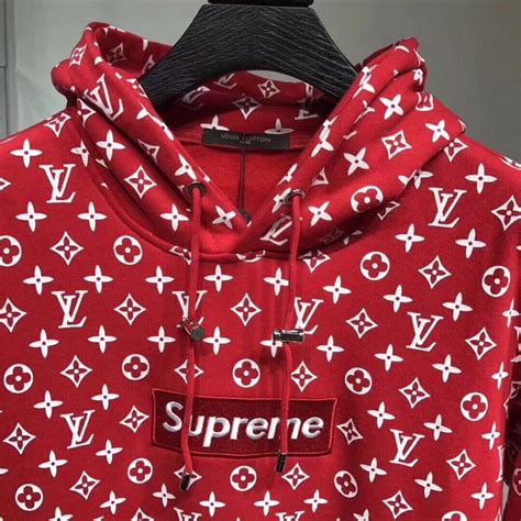 fake brown supreme x louis vuitton monogram box logo hoodie|false louis vuitton hoodie.